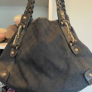 Authentic ** Vintage braided  GUCCI purse (black)